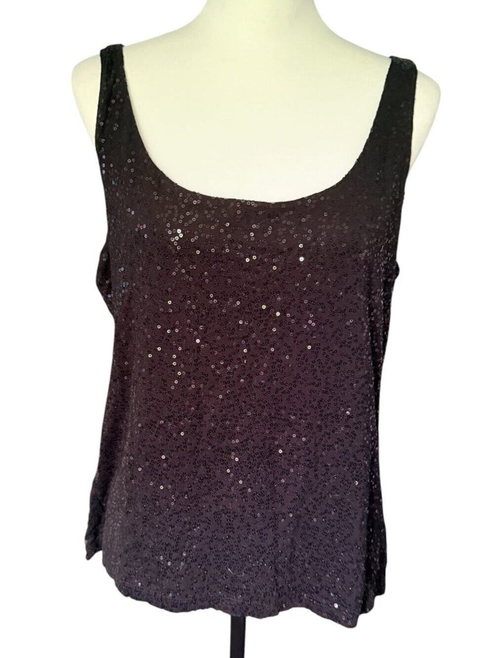 Talbots Women’s Black Sequins Tank Size XL